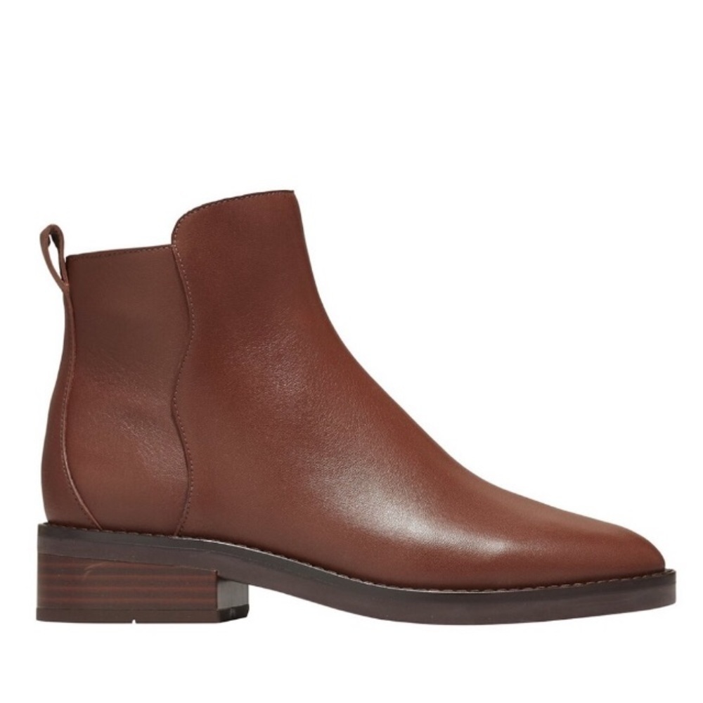 Cole Haan Brown Leather Chelsea Heeled Boots